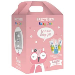 Frezyderm Baby Girl Line με Baby Shampoo Βρεφικό Σαμπουάν, 300ml & Baby Cream Κρέμα για την Αλλαγή Πάνας, 2x175ml & Δώρο Κουβέρτα Αγκαλιάς 75x110εκ, 1τμχ