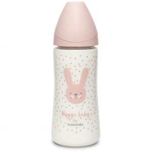 Suavinex Πλαστικό Μπιμπερό Hygge Rabbit Pink 6m+, 360ml