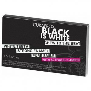Curaprox Black Is White Τσίχλες με Ενεργό Άνθρακα, 12τμχ
