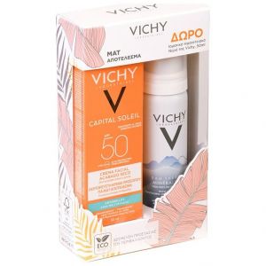 Vichy Capital Soleil Mattifying Face Dry Touch SPF50, 50ml & ΔΩΡΟ Eau Thermale Mineralisante, 50ml