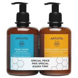 Apivita Promo Hand Wash 300ml & Moisturizing Hand And Body Lotion, 300ml