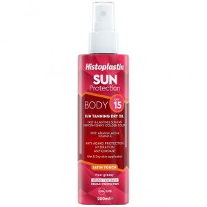 Heremco Histoplastin Sun Body Sun Tannning Dry Oil Satin Touch SPF15, 200ml