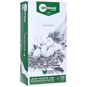 Sritrang latex powder-free gloves Large, 100 τμχ