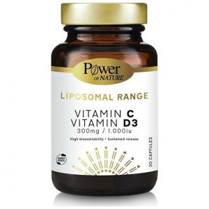 Power Health Liposomal Range Vitamin C 300mg + Vitamin D3 1000iu, 30s caps