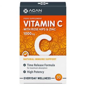 Agan Vitamiin C 1000mg with Rose Hips & Zinc, 30tabs