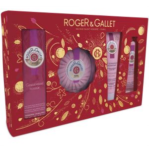 Roger & Gallet Xmas Set Gingembre Rouge Wellbeing Water 30ml, Soap 100gr, Body Lotion 50ml & Hand Cream 30ml