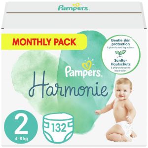 Pampers Monthly Pack Harmonie No 2 Πάνες από Βαμβάκι (4 - 8kg), 132τεμ
