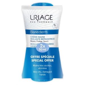 Uriage Promo Pack Bariederm Hand Cream Αναπλαστική, Προστατευτική & Ενυδατική Κρέμα Χεριών, 2x50ml