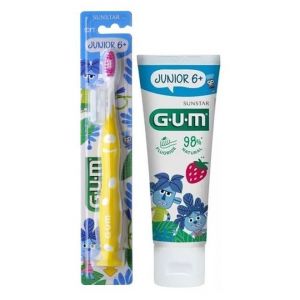 Gum Promo Junior Touthbrush 6+ Yellow & Gum Junior Toothpaste Tutti Frutti 7+ Years 50ml, 2τμχ