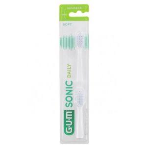 GUM Sonic Daily Soft 4110 Ανταλλακτικές Κεφαλές για Ηλεκτρική Οδοντόβουρτσα Λευκό, 2τμχ