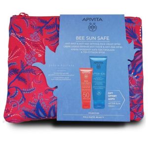Apivita Bee Sun Safe Anti-Spot Anti-Age Defense Face Cream SPF50, 50ml & ΔΩΡΟ After Sun Face & Body Gel-Cream, 100ml & Summer Pouch