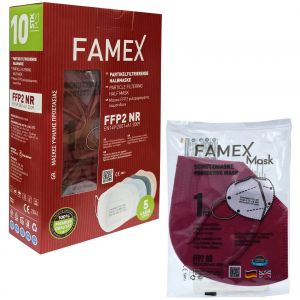 Famex Mask Μπορντό FFP2 NR, 10τμχ