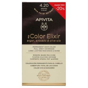 Apivita My Color Elixir Promo Μόνιμη Βαφή Μαλλιών No 4.20 Καστανό Βιολετί -20%, 1τμχ