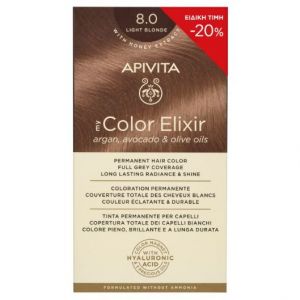 Apivita My Color Elixir Promo Μόνιμη Βαφή Μαλλιών No 8.0 Ξανθό Ανοιχτό -20%, 1τμχ