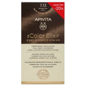 Apivita My Color Elixir Promo Μόνιμη Βαφή Μαλλιών No 7.13 Ξανθό Σαντρέ Μελί -20%, 1τμχ