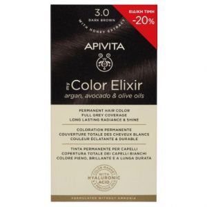 Apivita My Color Elixir Promo Μόνιμη Βαφή Μαλλιών No 3.0 Καστανό Σκούρο -20%, 1τμχ