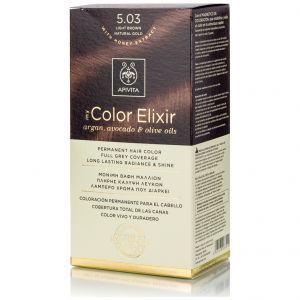 Apivita My Color Elixir Promo Μόνιμη Βαφή Μαλλιών No 5.03 Καστανό Ανοιχτό Φυσικό Μελί -20%, 1τμχ