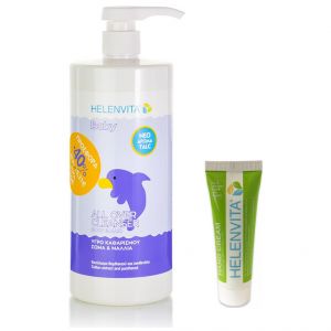 Helenvita Promo Baby All Over Cleanser Body & Hair Perfume Talc, 1Lt & Δώρο Hand Cream, 25ml