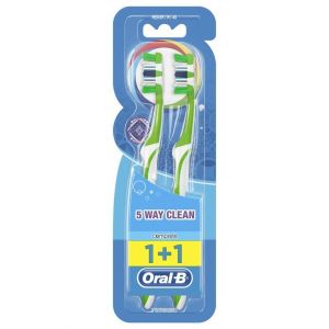 Oral-B Complete Clean 5 Way 40 Μέτρια Οδοντόβουρτσα, 2τμχ