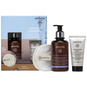 Apivita Cleansing Foam Face & Eyes with Olive & Lavender, 200ml & Δώρο Cleansing Milk, 50ml & 2 Cotton Pads