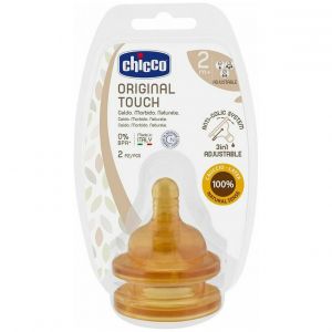 Chicco Original Touch Θηλές από Καουτσούκ Ρυθμιζόμενης Ροής για 2+ μηνών, 2τμχ