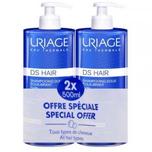 Uriage DS Hair Soft Balancing Shampoo, 2x500ml