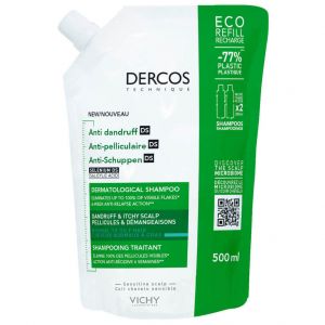 Vichy Dercos Anti-Dandruff DS Normal to Oily Eco Refill(Γαλαζιο), 500ml
