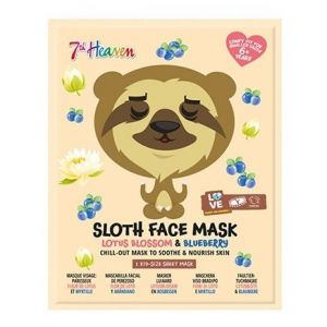 7th Heaven Sloth Face Mask with  Lotus Blossom & Blueberry, 1τμχ