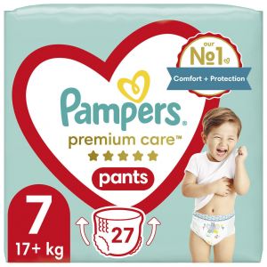 Pampers Premium Care Pants Πάνες Βρακάκι No. 7 για 17+kg, 27τμχ