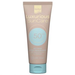 Intermed Luxurious Sun Care Gialuronic Acid with Silk Cover spf50 Natural Beige, 75ml
