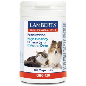 Lamberts Pet Nutrition High Potency Omega 3s for Cats & Dogs, 120caps