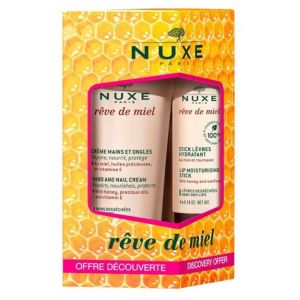 Nuxe Promo Reve de Miel Hand - Nail Cream, 30ml & Lip Moisturising Stick, 4g