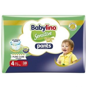 Babylino Sensitive Pants Cotton Soft Unisex No4 Maxi (7-13kg), 38 Τεμάχια