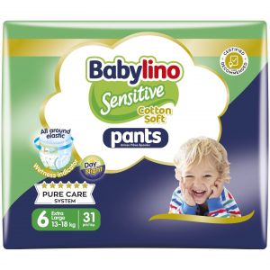 Babylino Sensitive Pants Cotton Soft Unisex No6 Extra Large (13-18kg), 31 Τεμάχια