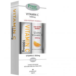 Power of Nature Promo Vitamin C 1000mg, 20 tabs & Ultra Vitamin C 500mg, 20 tabs