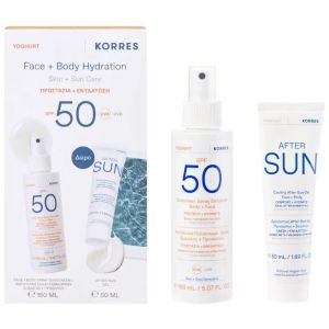 Korres Face & Body Hydration Set, Σετ Αντηλιακής Φροντίδας με Αντηλιακό Γαλάκτωμα Σώματος & Προσώπου, 150ml & Δώρο Δροσιστικό After-Sun Gel Προσώπου & Σώματος, 50ml