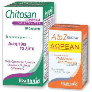 Health Aid Chitosan Complex, 90tabs & ΔΩΡΟ A to Z Multivitamin, 30tabs