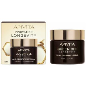 Apivita Queen Bee Longevity Silky Light Day Cream, 50ml